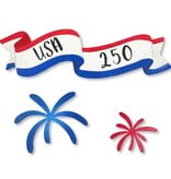 Roeda Studio "USA 250th" Banner Magnet w/ Fireworks S/3