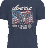 I Love My Freedom Heather Navy Eagle Design 250 Years of Freedom Tee