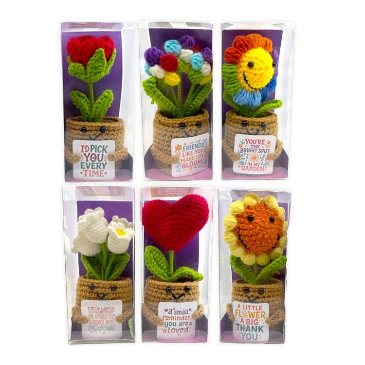Novelty Brands Emotional Support Crochet Plush Flower (various)