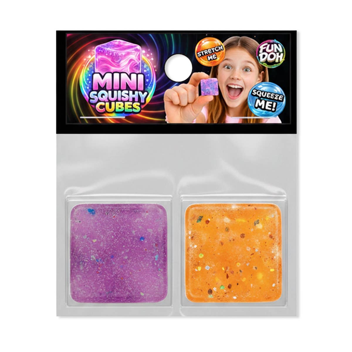 Novelty Brands Fun Doh MINI Squishy Cube 2 Pack (various)