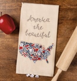 Primitives by Kathy PBK America The Beautiful Embroidered Kitchen Towel
