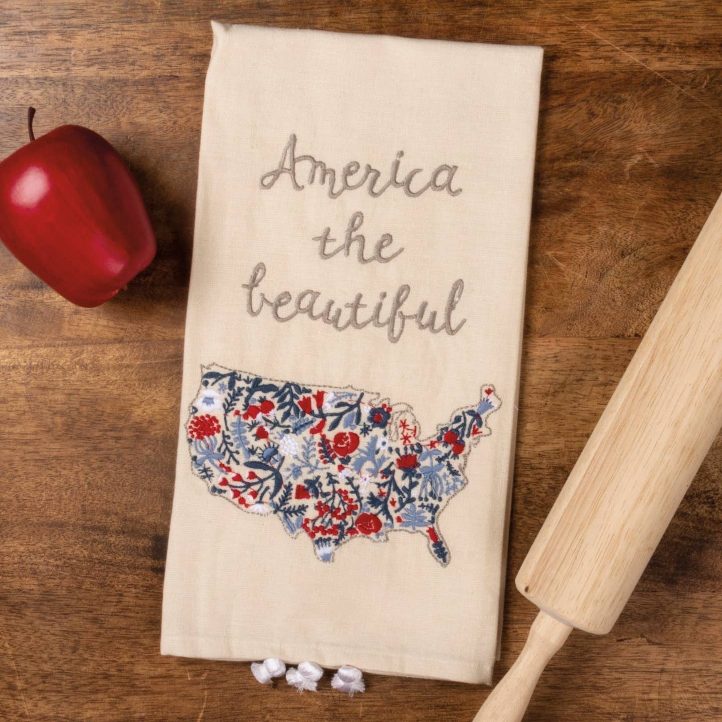 Primitives by Kathy PBK America The Beautiful Embroidered Kitchen Towel