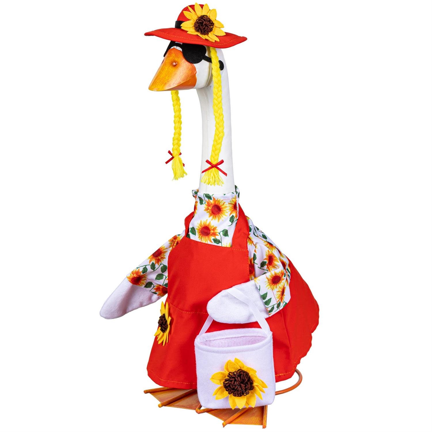 Evergreen Porch Goose Outfit, Sunflower Dress