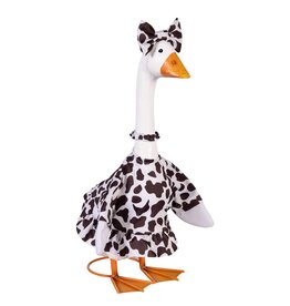 Evergreen Porch Goose Outfit, Cow Print Gown