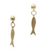 FLEURISH Hammered Gold Fish 1" Drop Earring