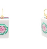 FLEURISH Mahjong Tile Acrylic 1.25" Earrings (One Dot)