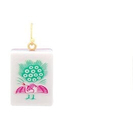 FLEURISH Mahjong Tile Acrylic 1.25" Earrings (Bird Bam)