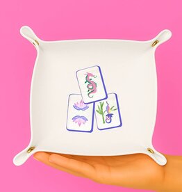 Aspen Lane Mahjong gift Trinket Gift jewelry catchall | White