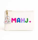 Aspen Lane Mahjong Bag | Canvas mahjong bag w/ tile zipper pull