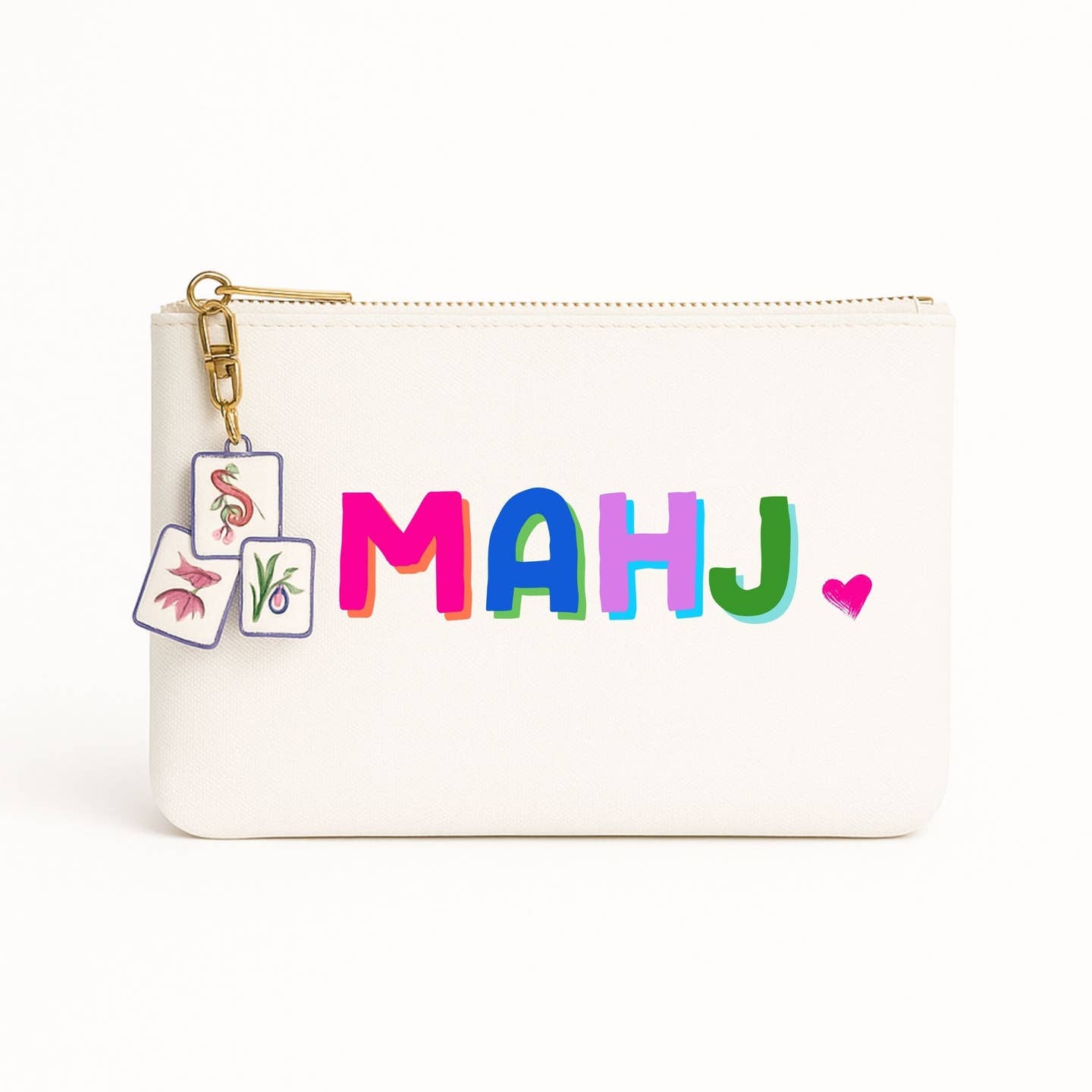 Aspen Lane Mahjong Bag | Canvas mahjong bag w/ tile zipper pull