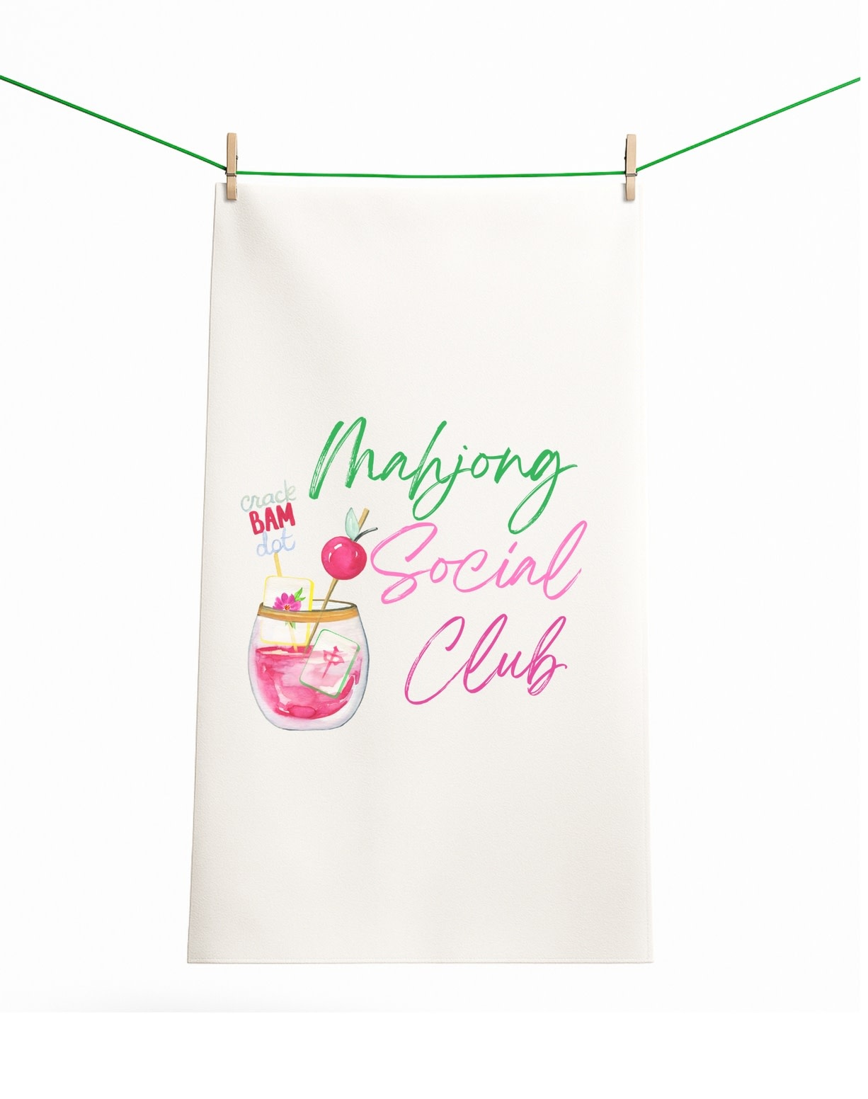 Aspen Lane Mahjong Social Club Tea Towel