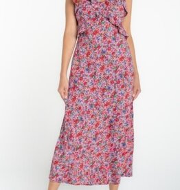 Liverpool Los Angeles sleeveless ruffle front woven maxi dress
