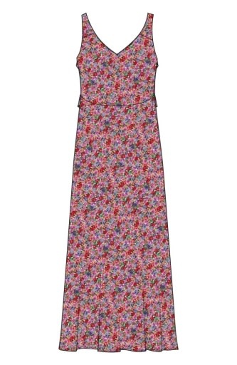 Liverpool Los Angeles sleeveless ruffle front woven maxi dress