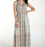 Liverpool Los Angeles sleeveless smocked waist woven maxi dress