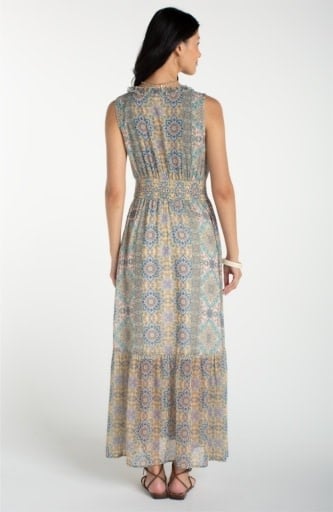 Liverpool Los Angeles sleeveless smocked waist woven maxi dress