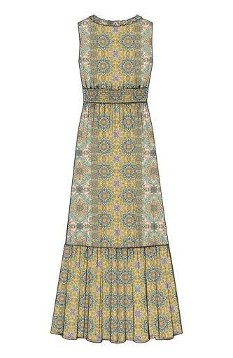 Liverpool Los Angeles sleeveless smocked waist woven maxi dress