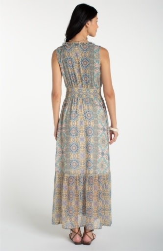 Liverpool Los Angeles sleeveless smocked waist woven maxi dress