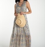 Liverpool Los Angeles sleeveless smocked waist woven maxi dress