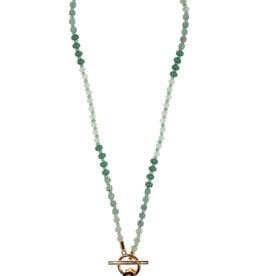 Lou & Co. Green Multi-Colored Resin Beaded Necklace W/ Organic Pearl Pendant