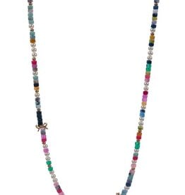 Lou & Co. Multi-Colored Resin Beaded Necklace W/ Bow and Pearl Details