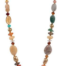 Lou & Co. Natural Multi-Colored Resin Beaded Necklace