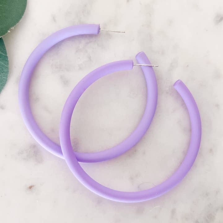 Lou & Co. Purple Color-Coated Hoop Earrings