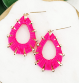 Lou & Co. Pink Thread-Wrapped Teardrop Earrings