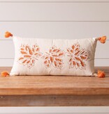FLEURISH Pillow - Leaf Embroidery And Tassels