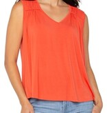 Liverpool Los Angeles sleeveless shirred detail knit top