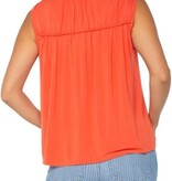 Liverpool Los Angeles sleeveless shirred detail knit top
