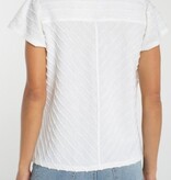 Liverpool Los Angeles short sleeve v neck knit top w/ miter detail