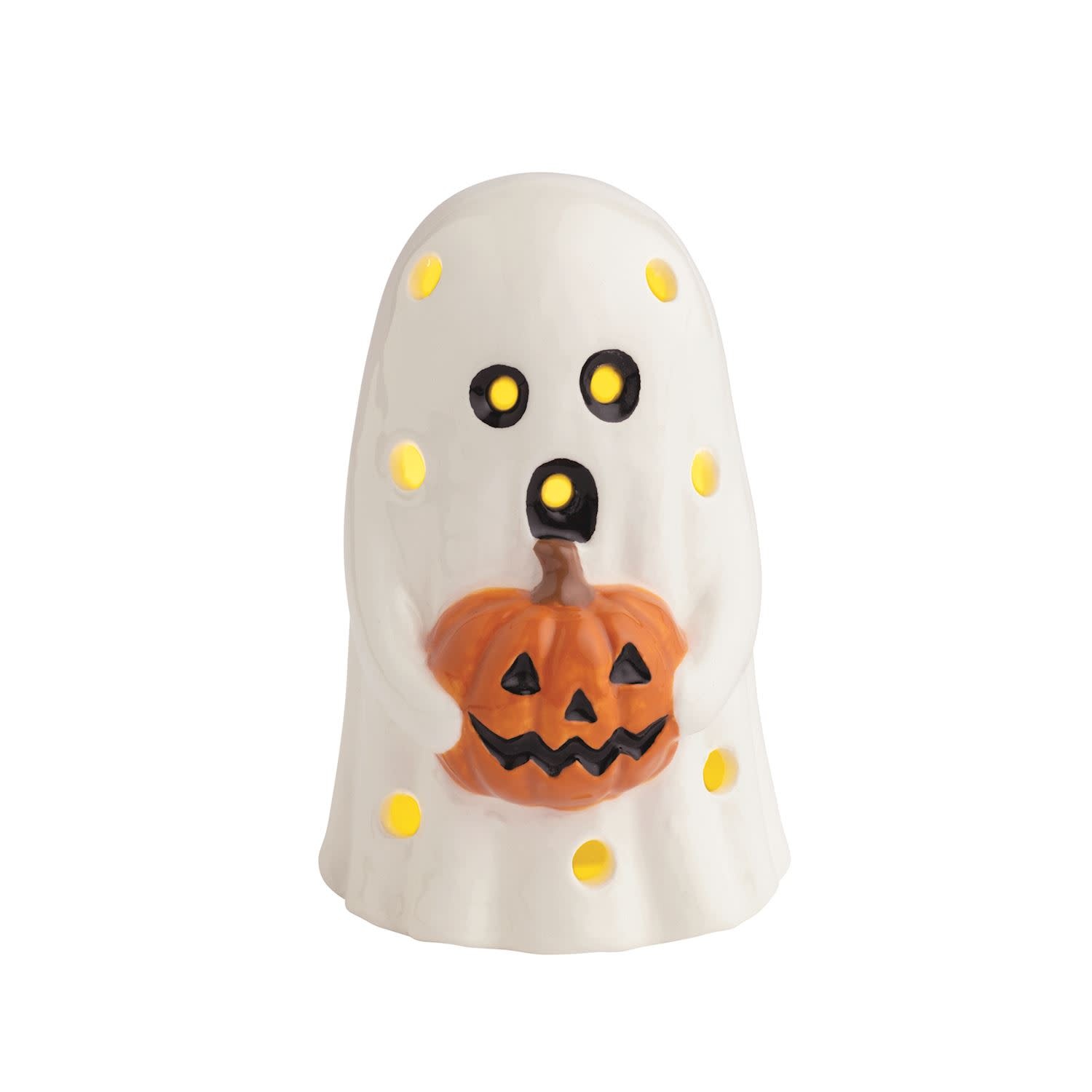 Mudpie GHOST HOLD PUMPKIN LED SITTER