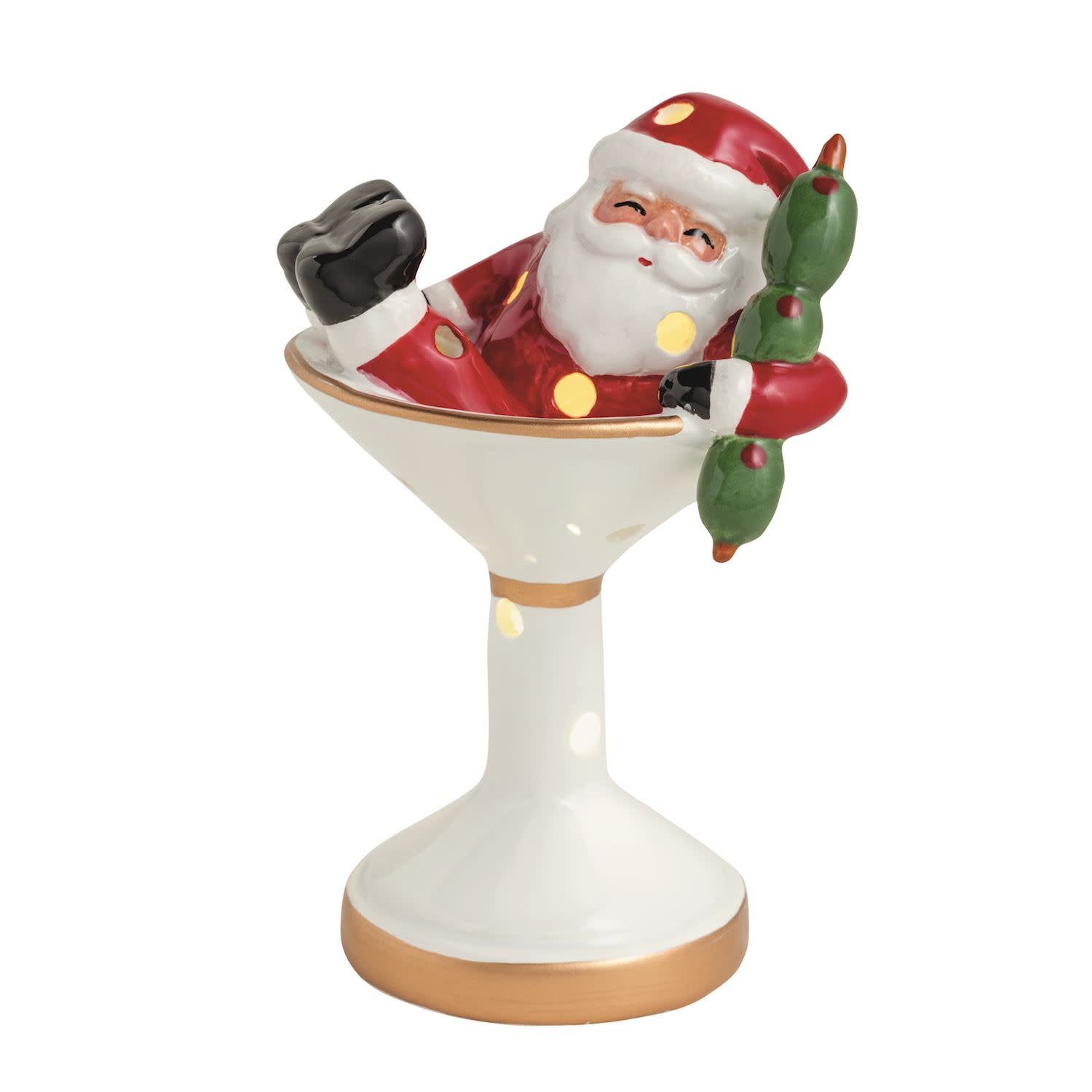 Mudpie SANTA MARTINI LIGHT UP SITTER