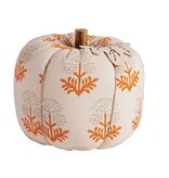 Mudpie LG BLOCK PRINT STUFFED PUMPKIN