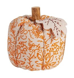 Mudpie SM BLOCK PRINT STUFFED PUMPKIN