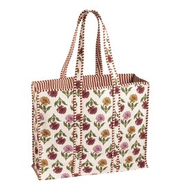 Mudpie HARVEST BLOCK PRINT TOTE WH