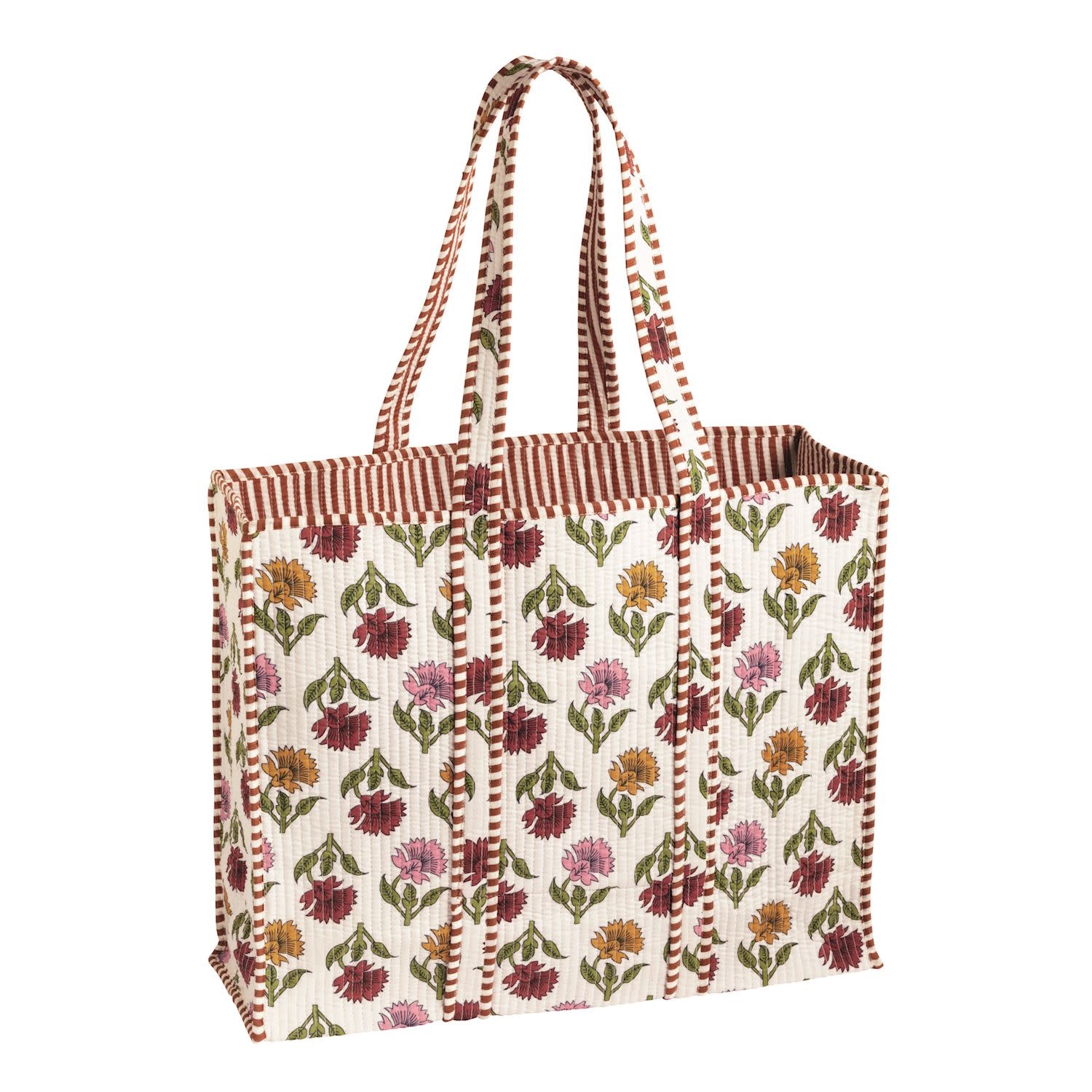 Mudpie HARVEST BLOCK PRINT TOTE WH