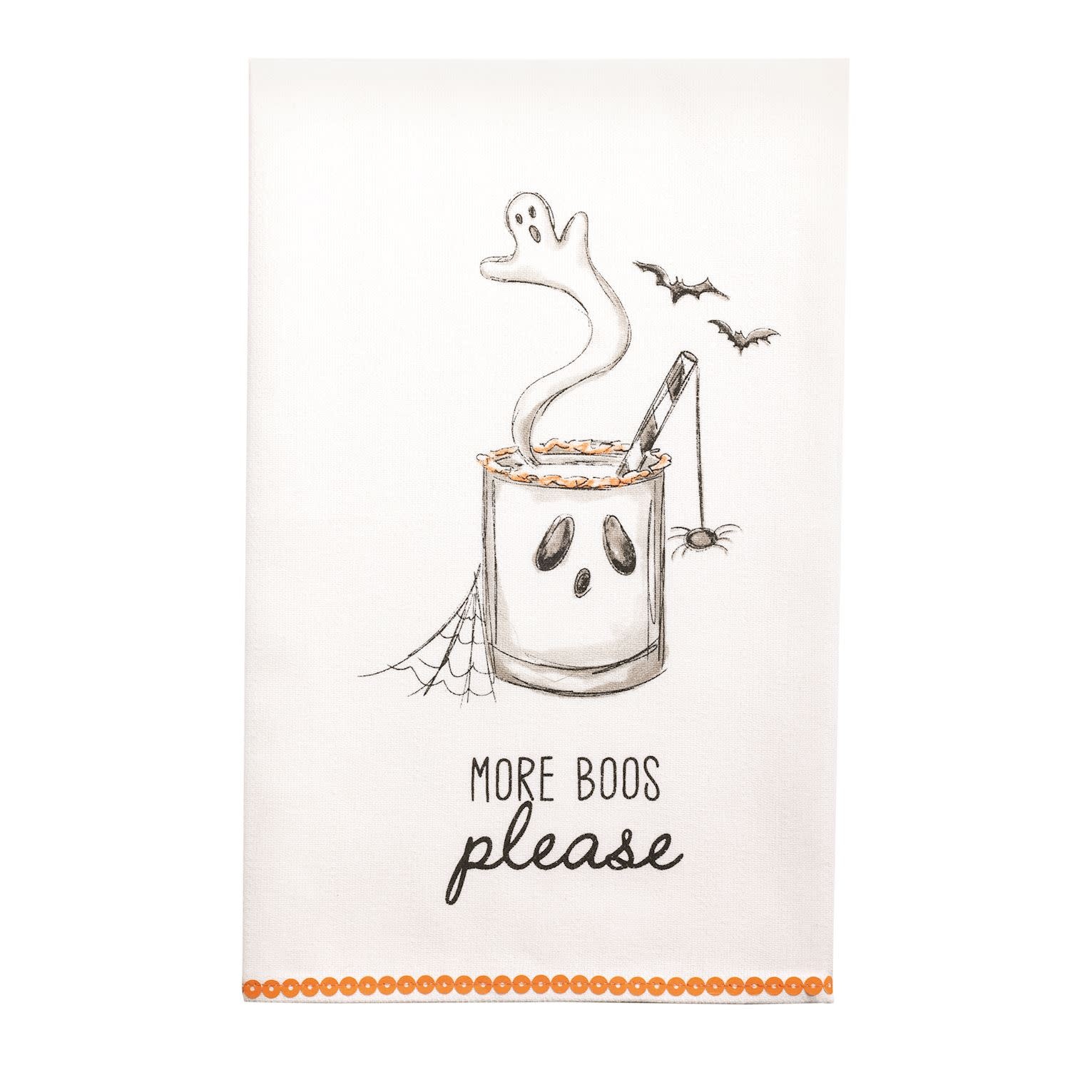 Mudpie BOO PLEASE COCKTAIL TOWEL