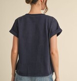 Jodifl Navy American Flag Patch Top