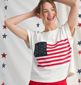 Jodifl Off White American Flag Patch Top