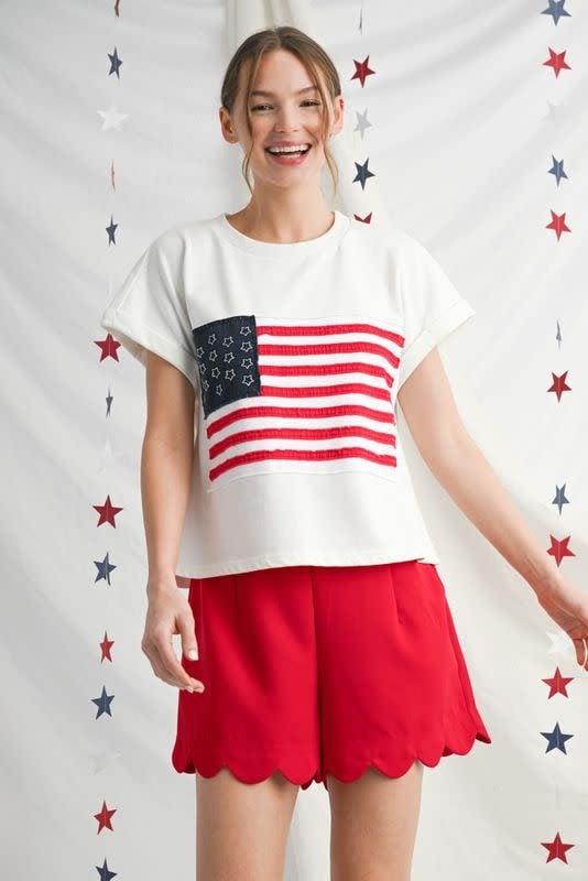 Jodifl Off White American Flag Patch Top