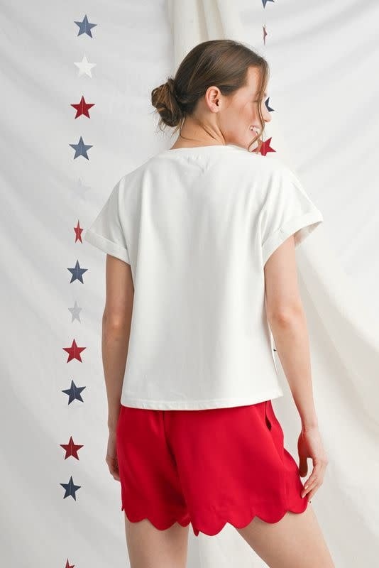 Jodifl Off White American Flag Patch Top