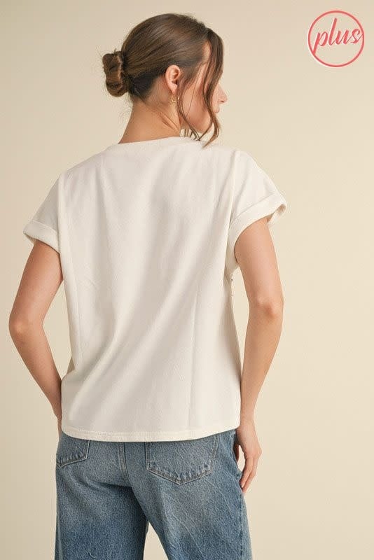 Jodifl Off White American Flag Patch Top Plus