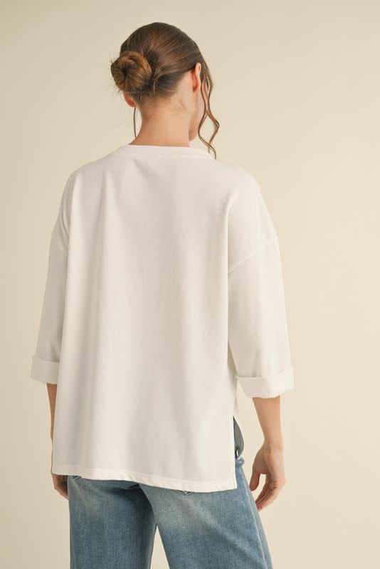 Jodifl White USA Patched Sweatshirts Top