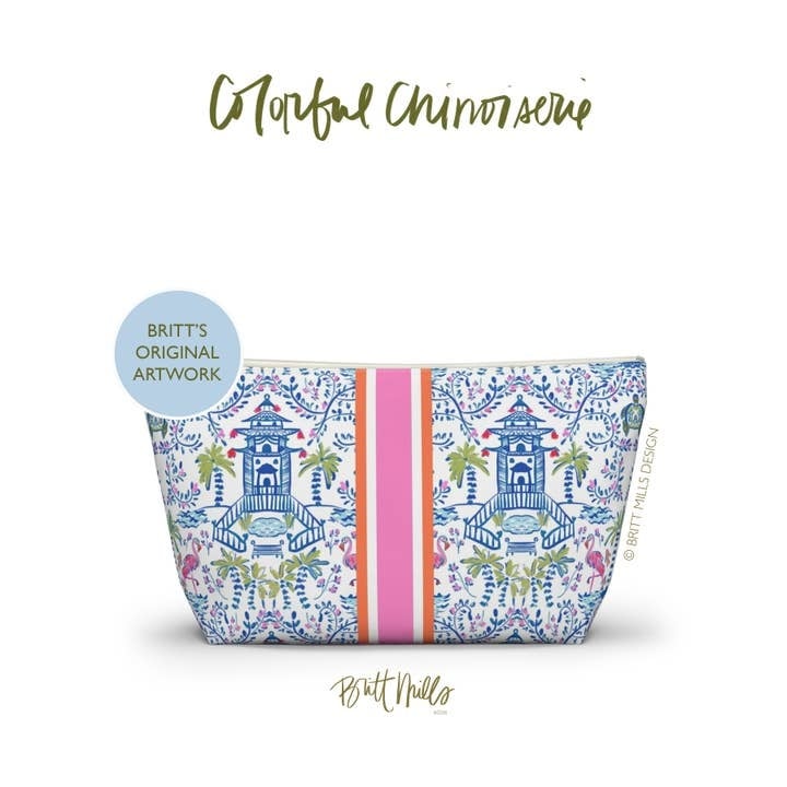 Britt Mills Design Britt Mills Mahjong Tile Pouch: Colorful Chinoiserie