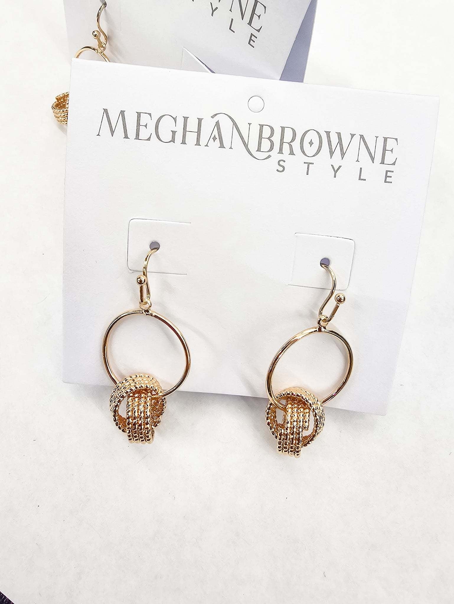 Meghan Browne Style Gold Dangle Earrings