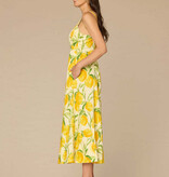 Democracy Lemon Lush Multi V-Neck Smocked Back Tank Dress