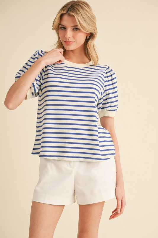 Jodifl Royal Striped Print Top