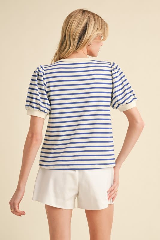 Jodifl Royal Striped Print Top