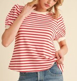 Jodifl Red Striped Print Top